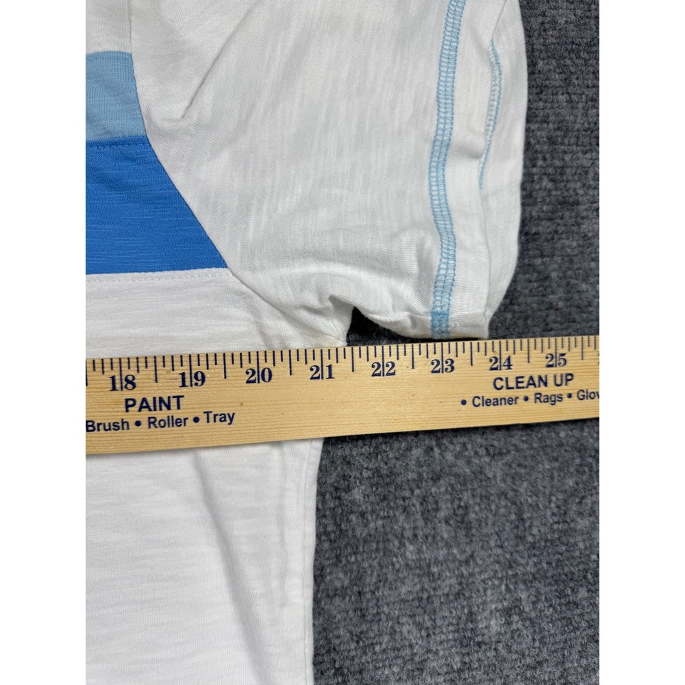 IZOD Saltwater T-Shirt Men's M White w/ Blue Stripe Short Sleeve NWOT - Picture 5 of 8